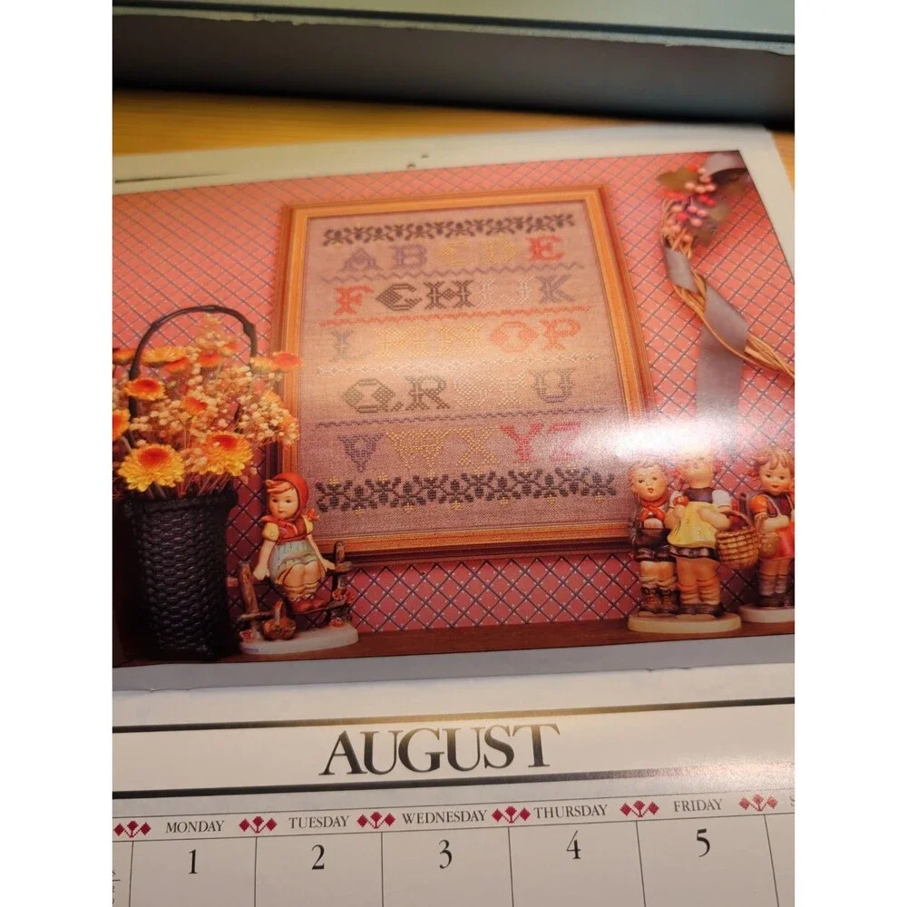 Assorted Vintage Cross Stitch Samplers + Year in Samplers Calendar, 1988